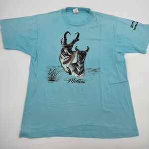 Vintage 90s Montana Dillion Pronghorn‎ Antelope Graphic T-Shirt Large USA